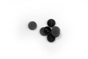 Photo of several 2 hole WayTag buttons