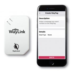 WayLink Scanner next to an iPhone.