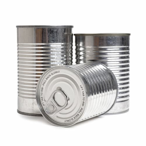 Three aluminum cans